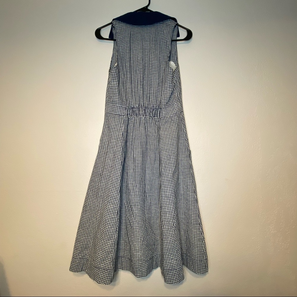 ANTHROPOLOGIE blue and white gingham Camellia collared shirt dress 4 - Picture 13 of 14